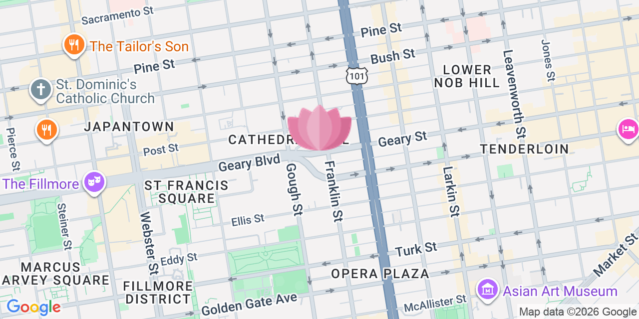 Map showing First Unitarian Church